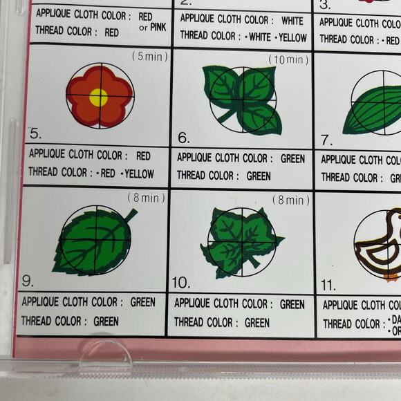 Janome Memory Card 10 Appliqué Series 1992 For Janome 8000 Includes Templates - Picture 9 of 16